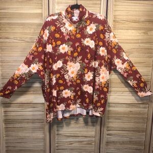 LuLaRoe Long Sleeve Turtle Neck Floral Size M